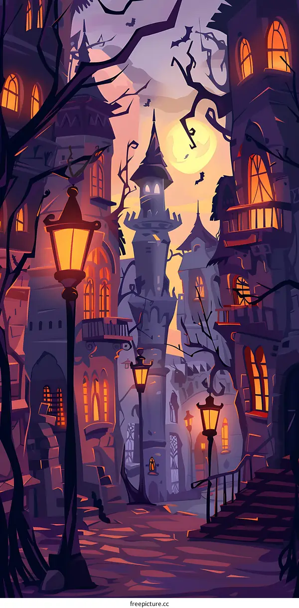 Spooky Halloween Night in a Haunted Village