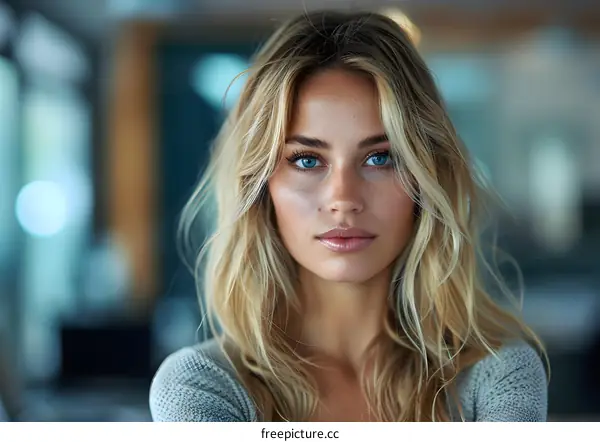 portrait of a beautiful blonde woman