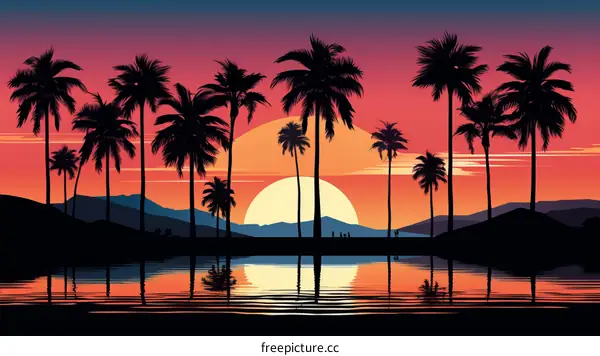 Tranquil Sunset Over the Lake