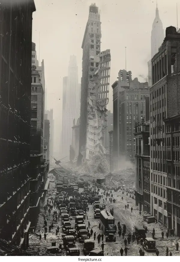 The aftermath of the Wall Street bombing of 1920
