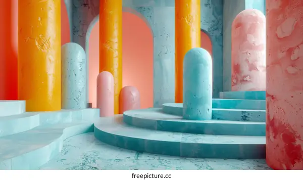 Abstract Colorful Geometric Interior Design