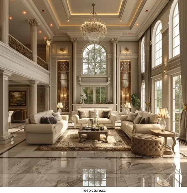 European Style Luxury Living Room Interior Design