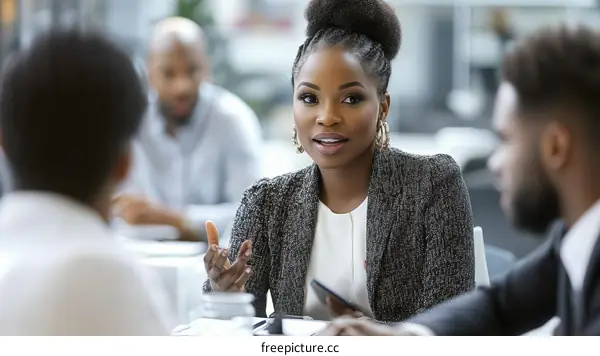 Business Meeting Conversation African American Business People