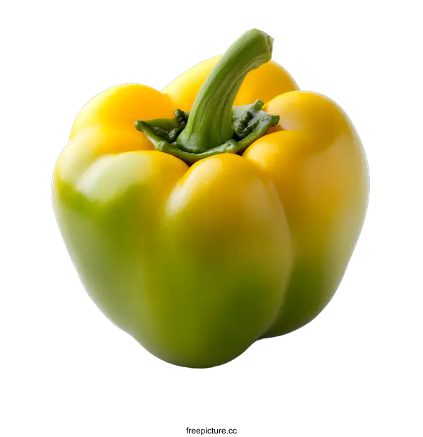 [Transparent Background PNG]Yellow and Green Bell Pepper Isolated on White Background