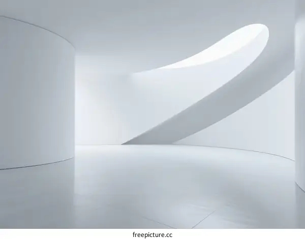 Minimalist Curved White Architecture with Smooth Surfaces