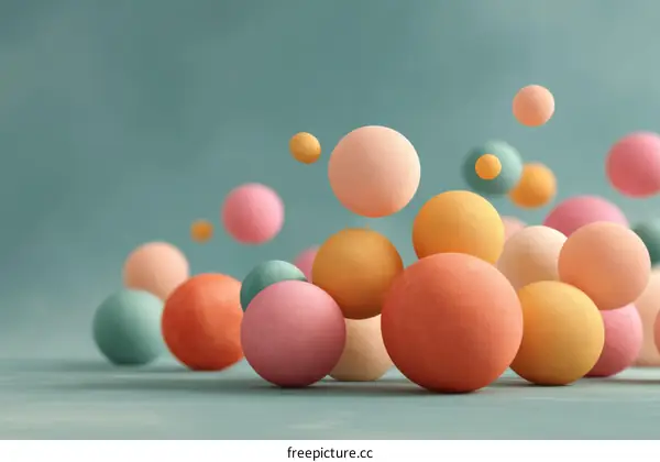 Abstract Colorful Sphere Composition