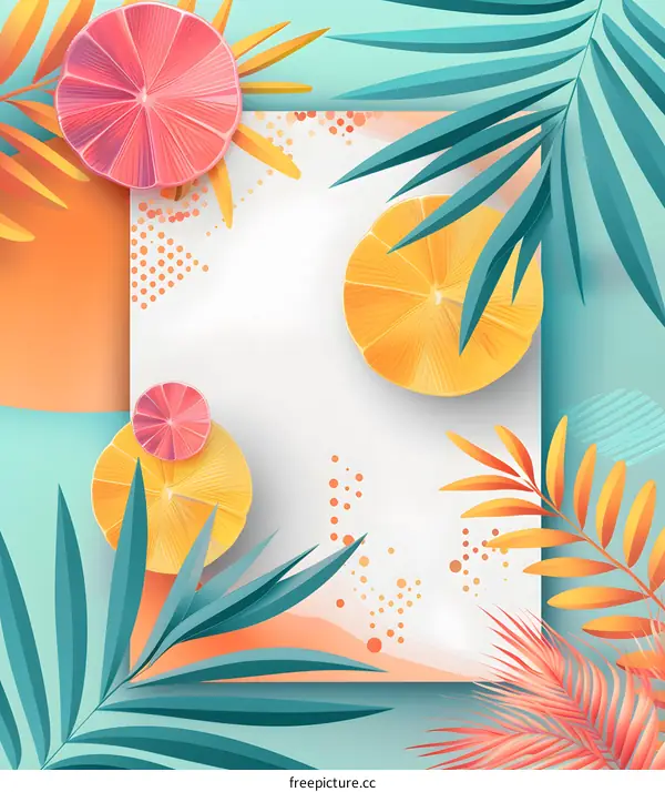 Summer Tropical Leaves Background Design