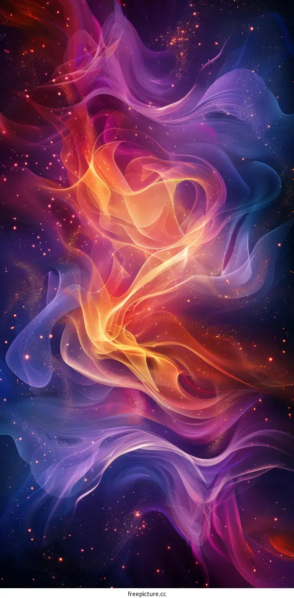 Abstract Colorful Nebula Flow