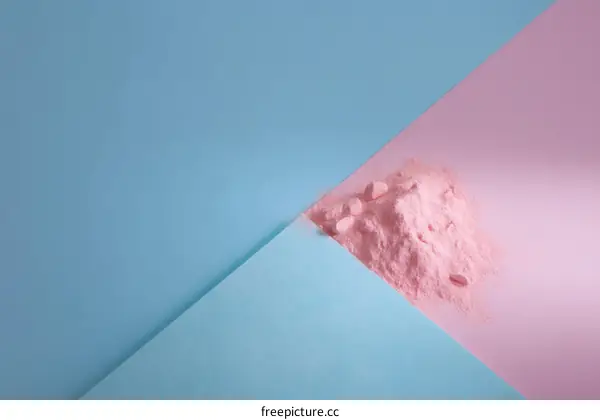 Abstract Geometric Arrangement of Pink Powder
