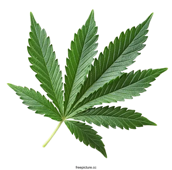 [Transparent Background PNG]Close up of Cannabis Leaf
