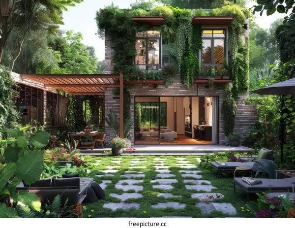 Modern Eco-Friendly House with Garden and Terrace