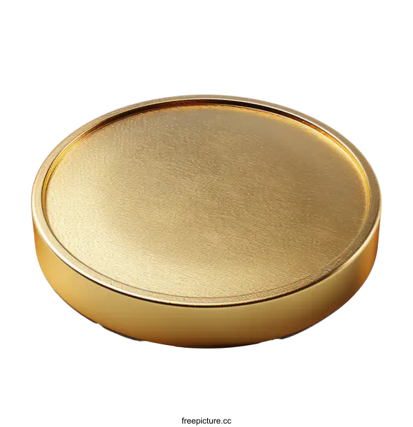 [Transparent Background PNG]Round Golden Object Mockup 3D Illustration