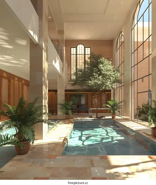 Luxurious Indoor Pool Atrium