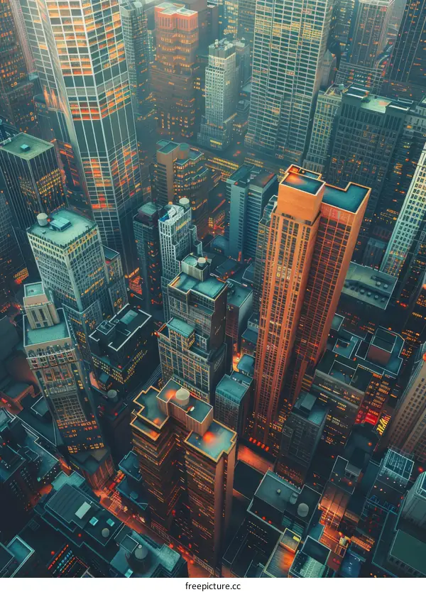 An Aerial View of New York City's Downtown Skyline