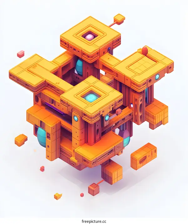 Abstract Futuristic 3D Building Design