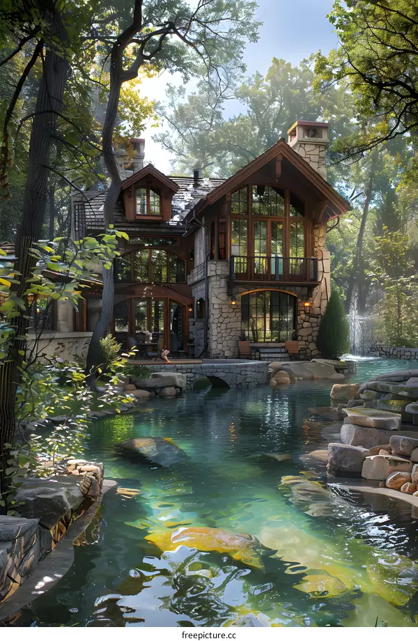 A luxurious house hidden in the forest