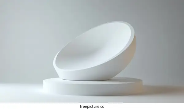 Abstract White Geometric Shape Display