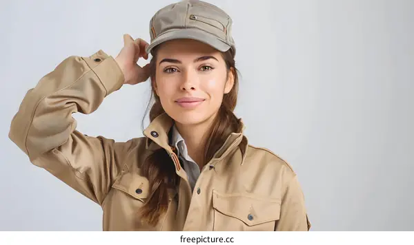 Woman in a Cap and Jacket