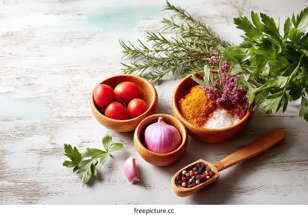 Fresh Herbs and Vegetables for Cooking