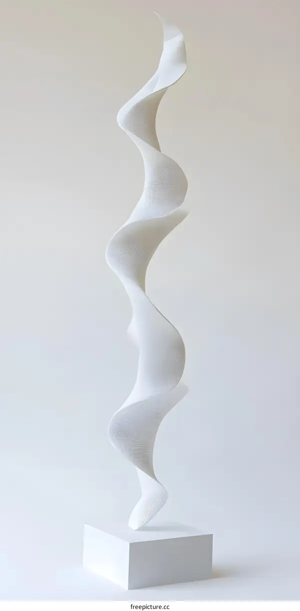 Abstract White Sculpture on a Stand