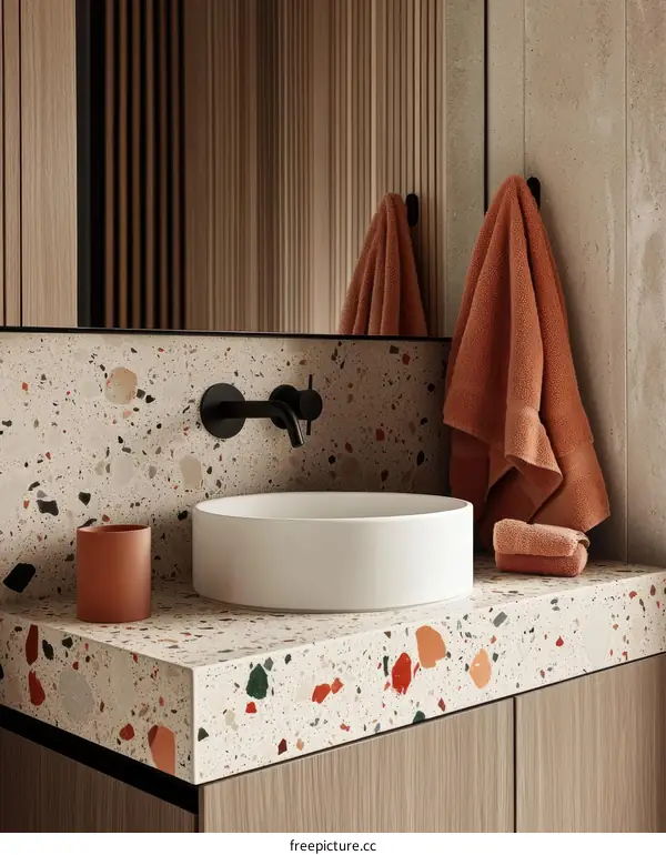 Modern Bathroom Vanity with Terrazzo Countertop