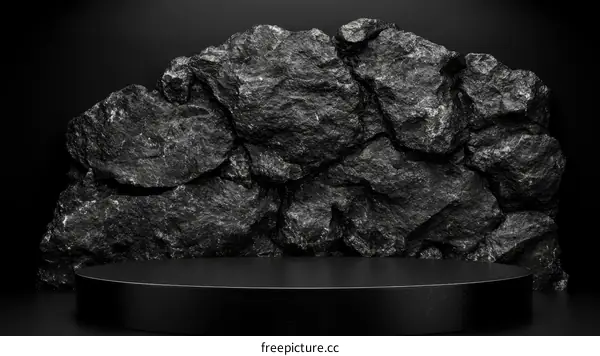 Abstract Black Stone Product Display Background