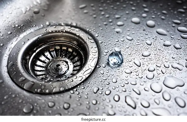 Stainless Steel Sink Drain with Water Drops