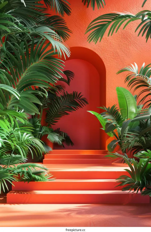 Coral Stairway Tropical Oasis