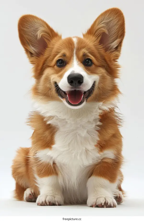 A cute puppy of a corgi breed of dog