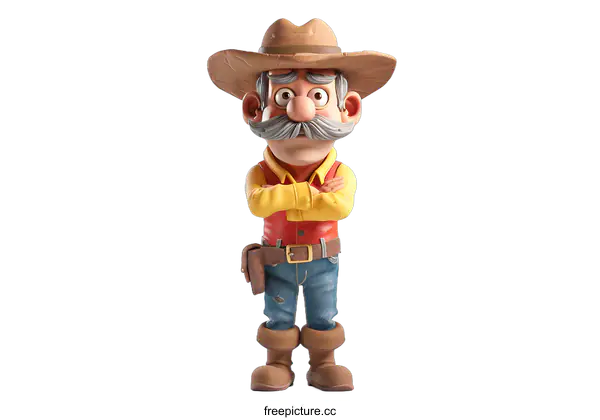 [Transparent Background PNG]Cowboy 3D Character