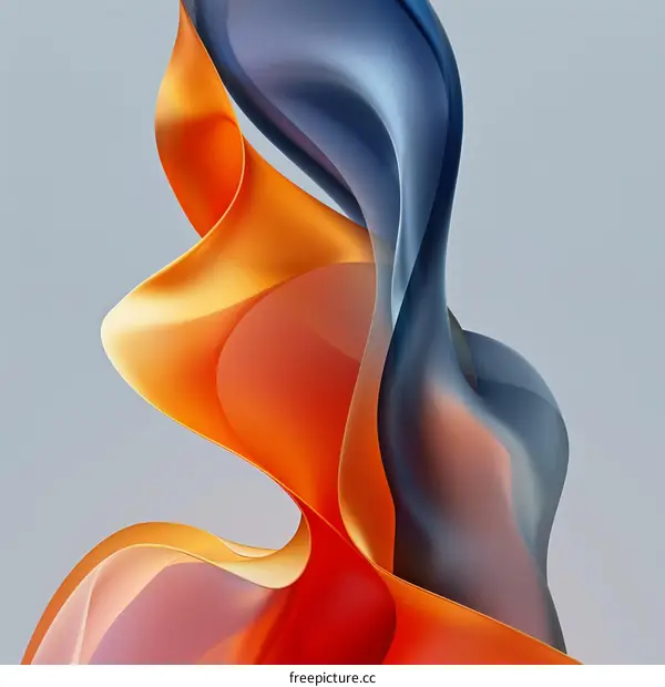 3D rendering of orange and blue intertwined ribbons