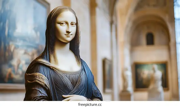 Mona Lisa Statue In Art Museum