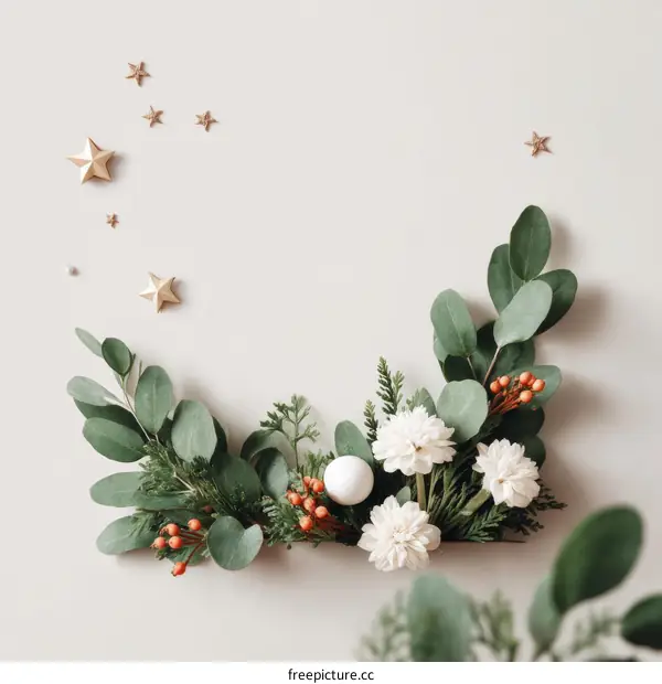 Christmas Decoration Flat Lay Composition