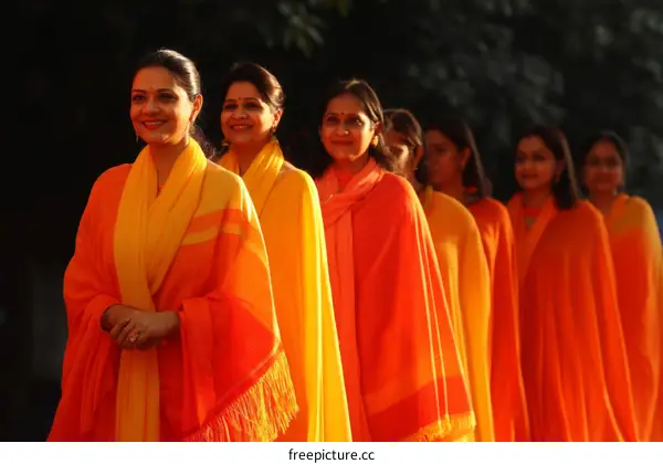 Group of Women in Traditional Indian Garments
