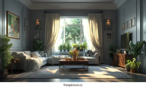 Cozy Living Room Interior Design Illustration