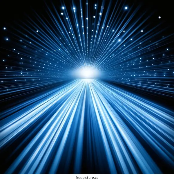 Digital Speed Tunnel with Glowing Lines