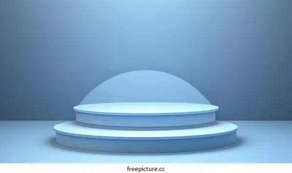 Light Blue Minimalist Product Display Stage