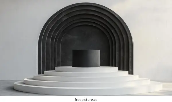 Modern Minimalist Black and White Display Stage