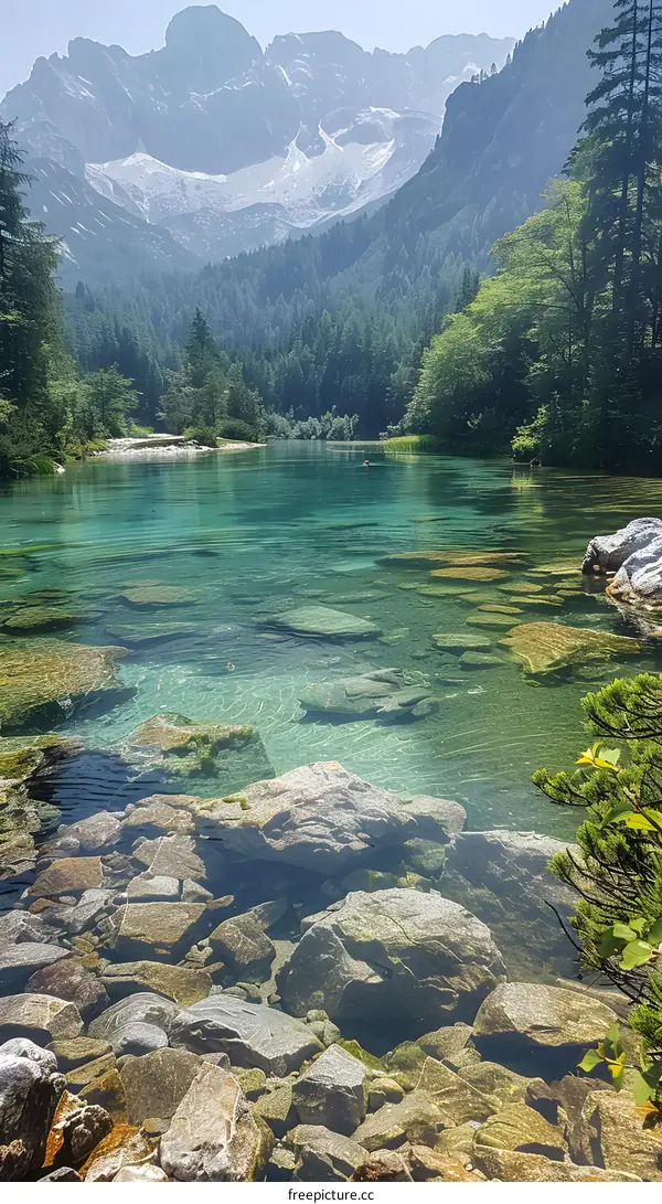Crystal Clear Lake in the Italian Alps