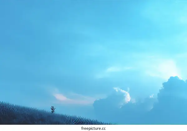 Pastel Sky with a Single Tree