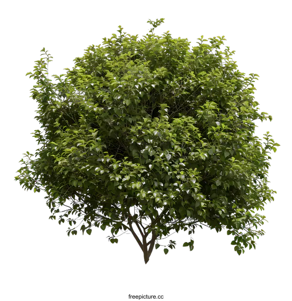[Transparent Background PNG]Isolated Green Bush Tree on White Background