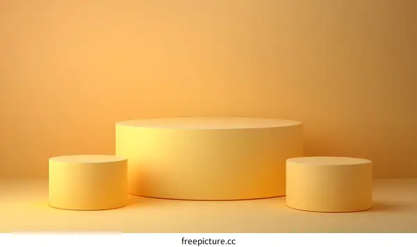 Simple Yellow Cylindrical Product Display