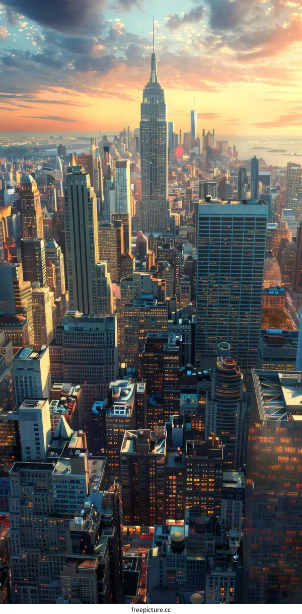 New York City Skyline at Sunset