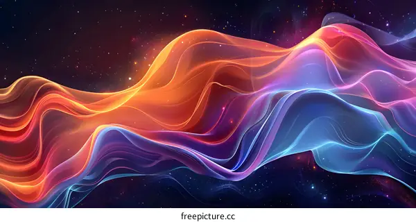 Colorful abstract glowing futuristic wavy background