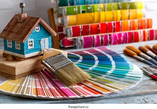 Miniature House and Color Palette for Home Renovation