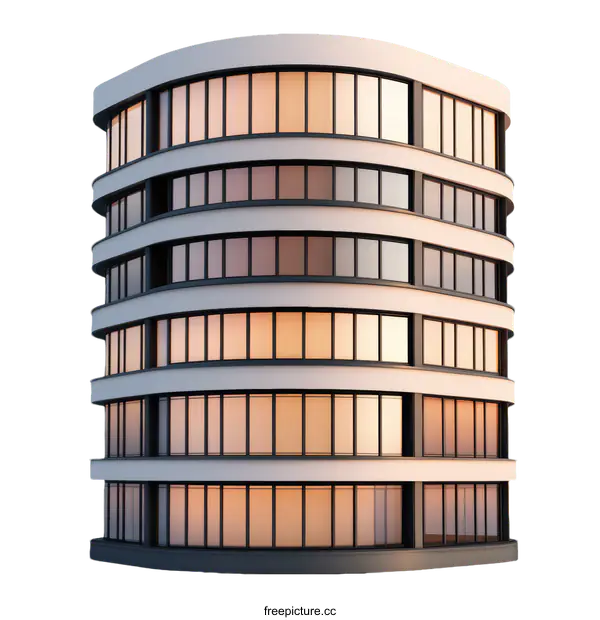 [Transparent Background PNG]Modern Architectural Building Design Illustration