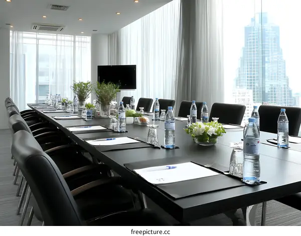 Modern Conference Room with City View