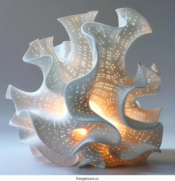 Abstract Ceramic Lamp with Intricate Patterns