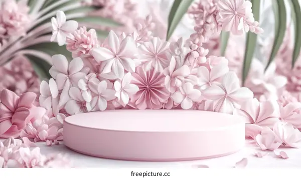 Elegant Pink Floral Podium Display