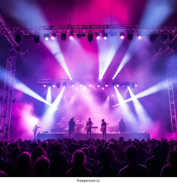 Rock concert with a large crowd